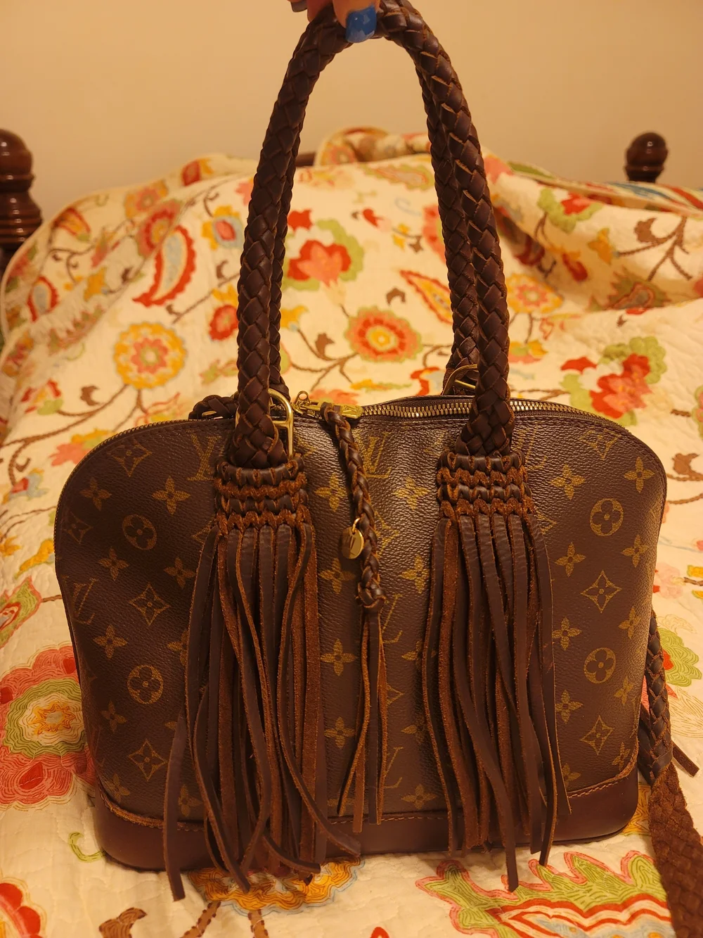 Louis Vuitton Brown Monogram Braided Fringe Satchel
